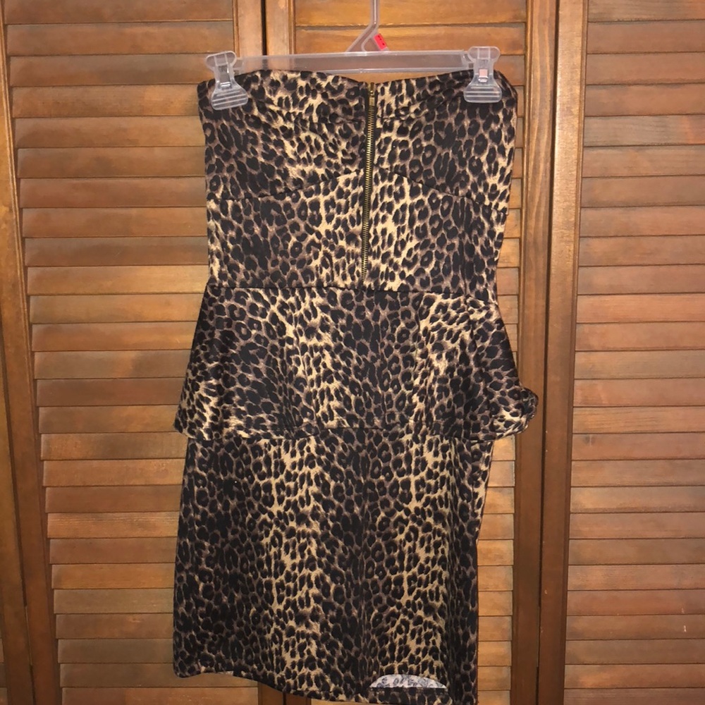 Strapless Charlotte Russe Leopard Print Dress